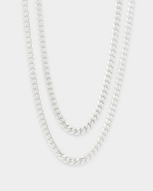 House Of Auric 5mm Cuban Chain Set Sterling Silver