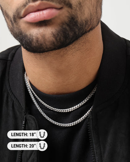 House Of Auric 5mm Cuban Chain Set Sterling Silver