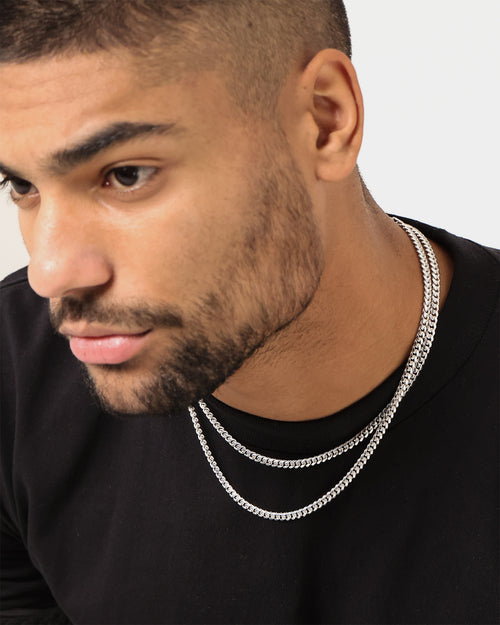 House Of Auric 5mm Cuban Chain Set Sterling Silver