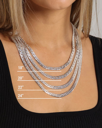 House Of Auric 6.4mm Double Curb Chain Sterling Silver