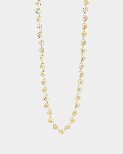 Raising Hell Women's London Hearts Necklace Gold