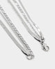 Raising Hell Women's Snake and Figaro Chain Set White Gold
