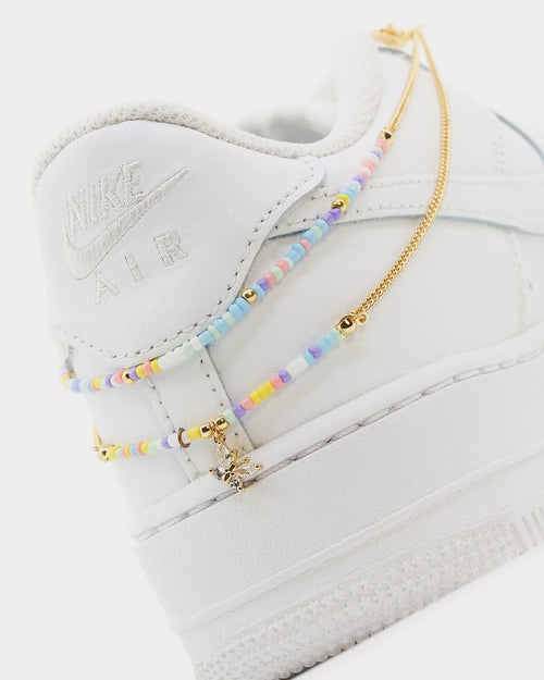 Raising Heel Women's Butterfly Beaded Shoe Chain Iced Gold