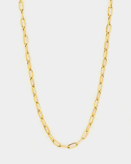 Raising Hell Women's Customisable Long Cable Necklace Gold