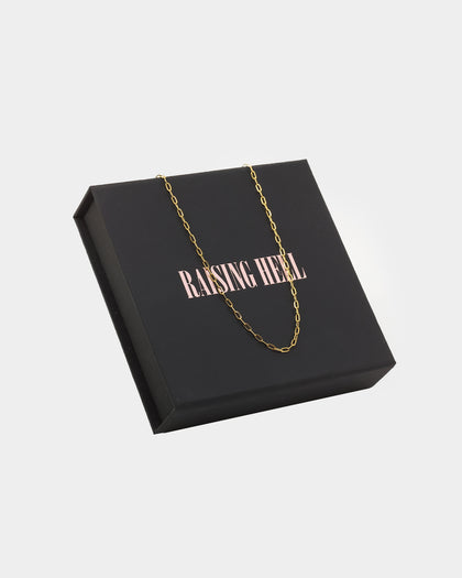 Raising Hell Women's Customisable Long Cable Necklace Gold