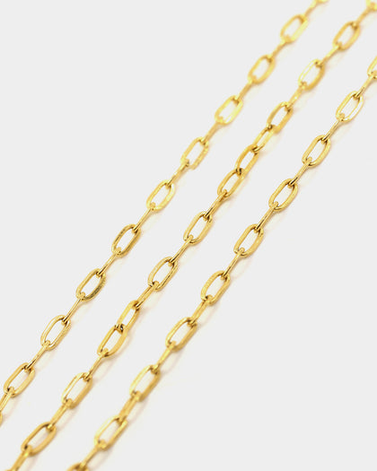 Raising Hell Women's Customisable Long Cable Necklace Gold