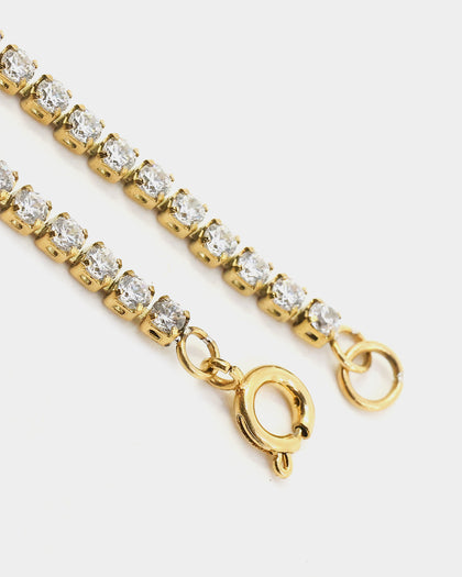 Raising Hell Women's Customisable Tennis Necklace Gold