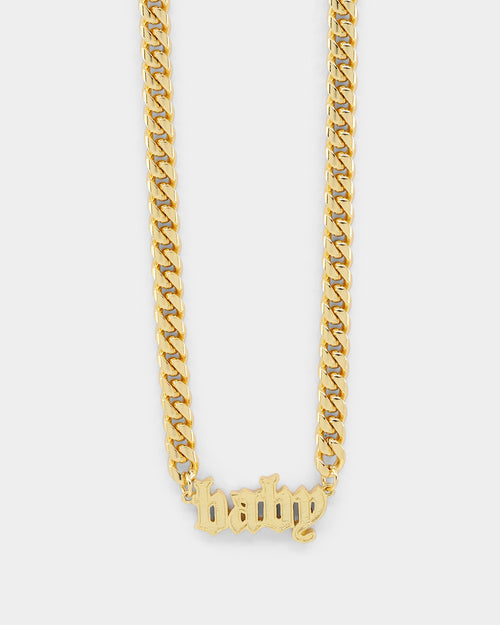 Raising Hell Women's Baby Necklace Gold