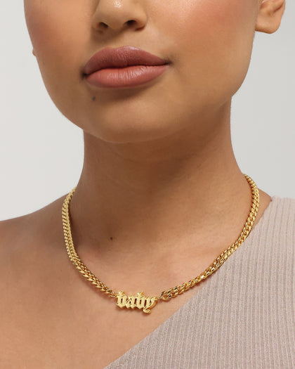 Raising Hell Women's Baby Necklace Gold