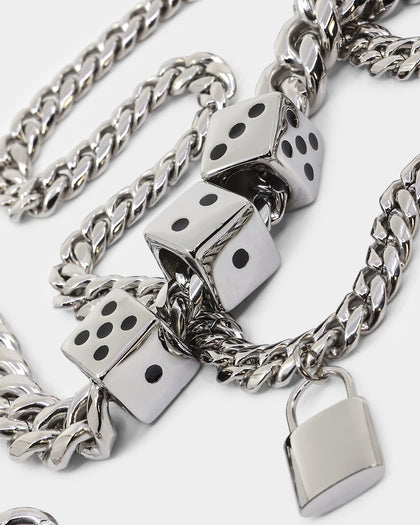 Infra Double Dice Padlock Chain Set Stainless Steel