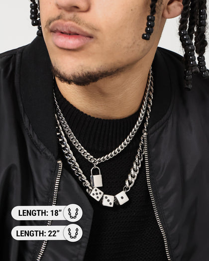 Infra Double Dice Padlock Chain Set Stainless Steel