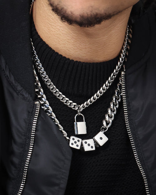 Infra Double Dice Padlock Chain Set Stainless Steel