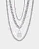 Infra Triple Padlock Chain Set Silver