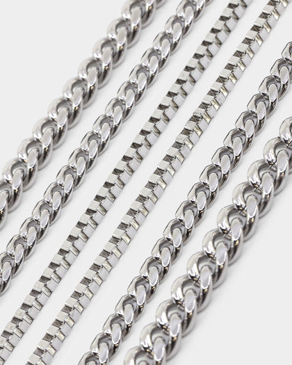 Infra Triple Padlock Chain Set Silver