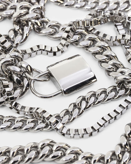 Infra Triple Padlock Chain Set Silver