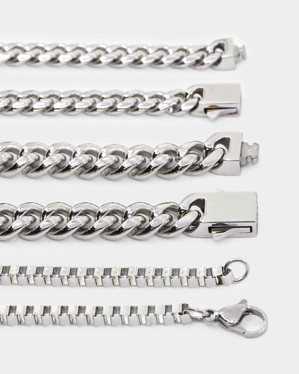 Infra Triple Padlock Chain Set Silver