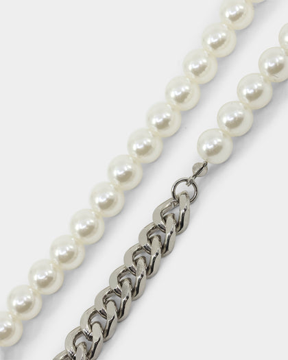 Infra Cuban Split Pearl Chain Stainless Steel