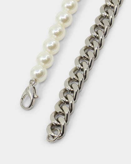Infra Cuban Split Pearl Chain Stainless Steel