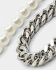 Infra Cuban Split Pearl Chain Stainless Steel