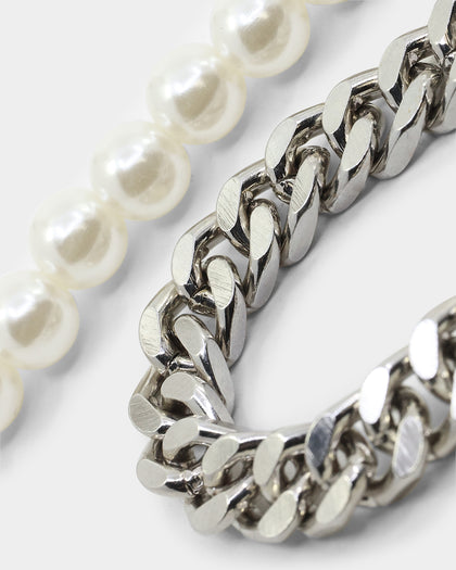 Infra Cuban Split Pearl Chain Stainless Steel