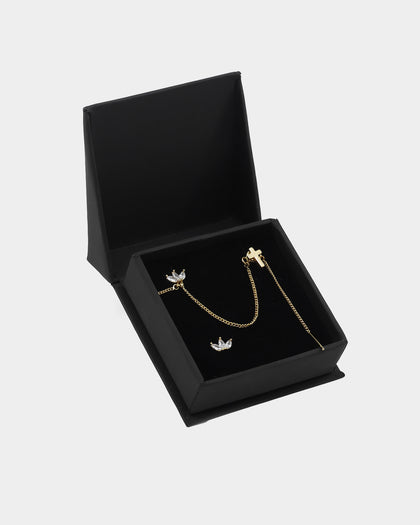 Raising Hell Women's Adina Cross Earrings Chain Iced Gold