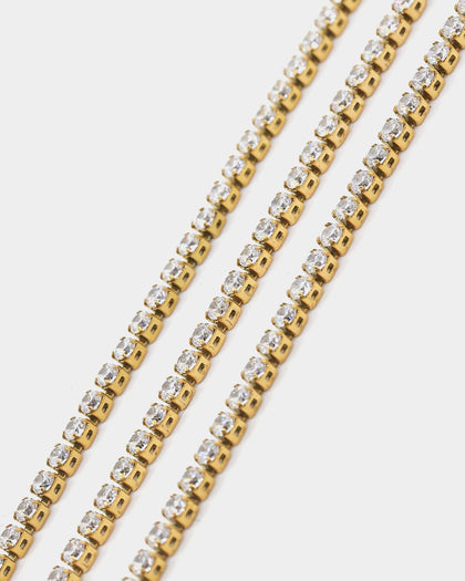 NXS 2MM Micro Tennis Necklace Gold