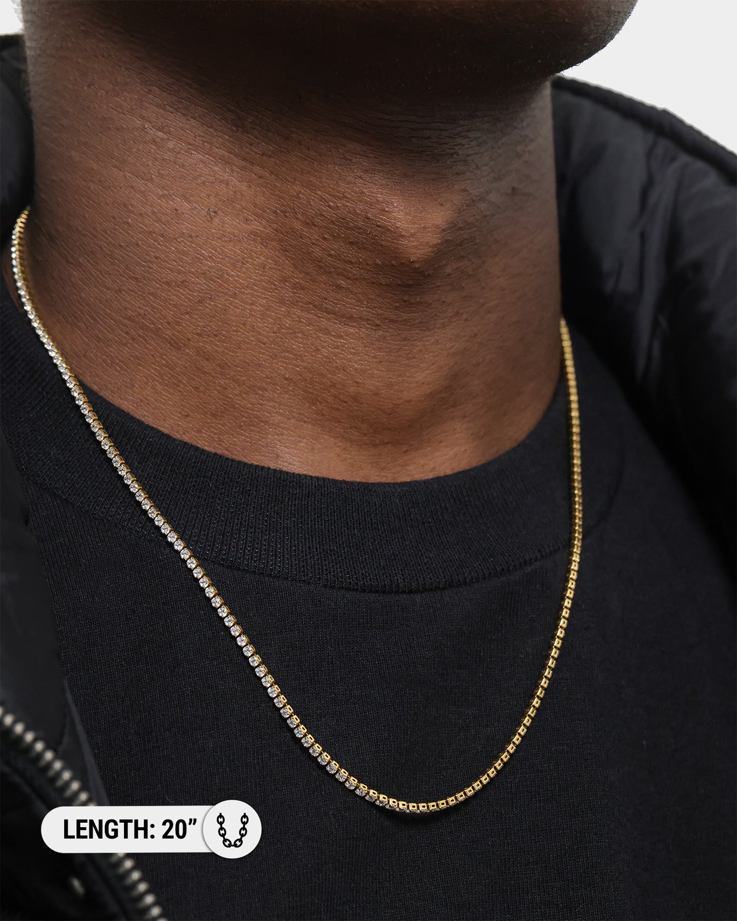 NXS 2MM Micro Tennis Necklace Gold | Culture Kings US