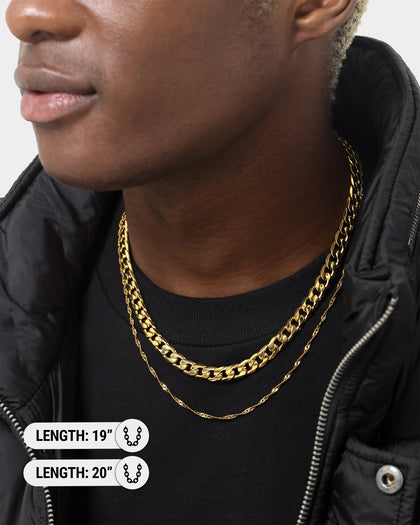 NXS Diamond Cut Double Chains Gold