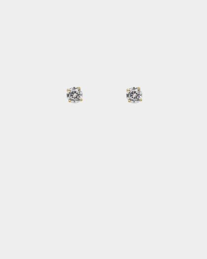 NXS Round Cut Earrings Gold