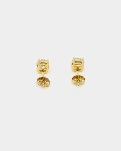 NXS Round Cut Earrings Gold