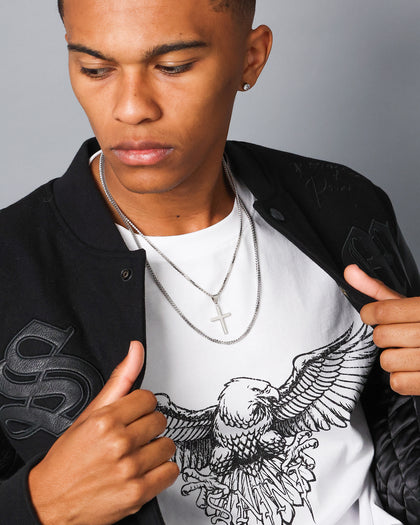 NXS Double Cross Chain White Gold