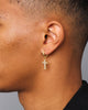 NXS Mini Cross Earring Iced Gold