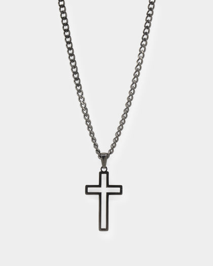 NXS Hollow Cross Chain Black