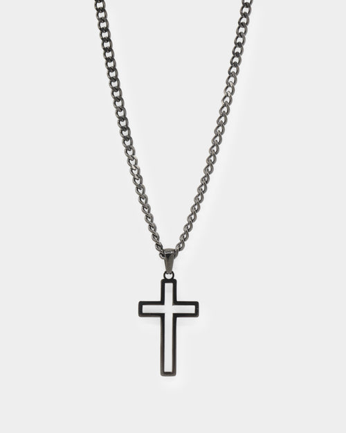 NXS Hollow Cross Chain Black