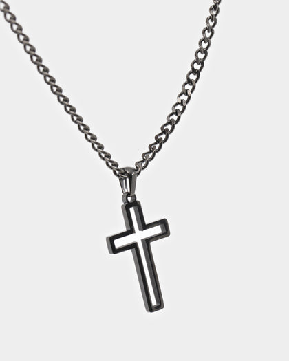 NXS Hollow Cross Chain Black