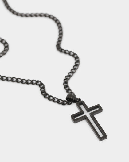 NXS Hollow Cross Chain Black