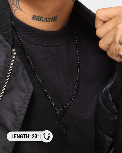 NXS Hollow Cross Chain Black