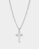 NXS Hollow Cross Chain White Gold