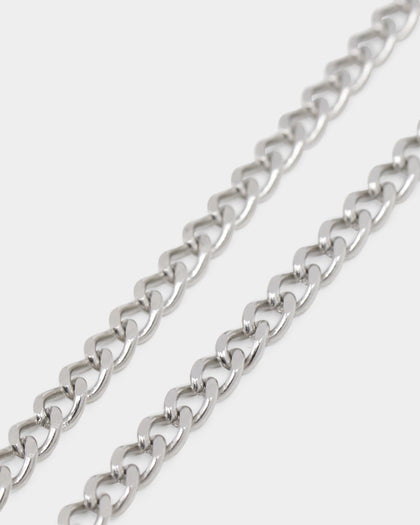 NXS Hollow Cross Chain White Gold