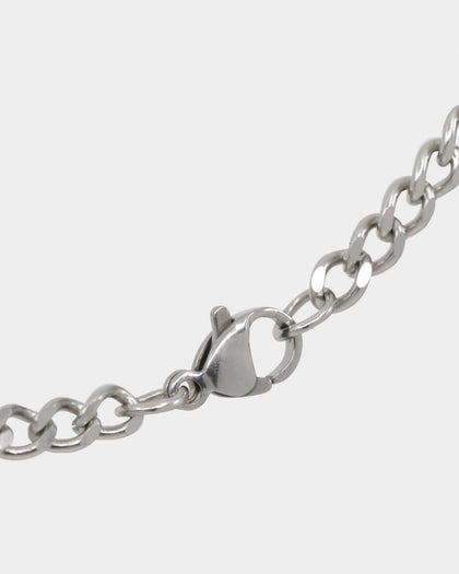 NXS Hollow Cross Chain White Gold