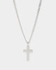 NXS Solid Cross Chain White Gold