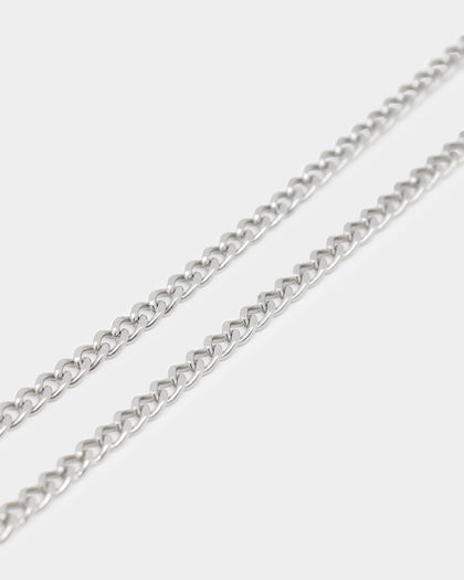 NXS Solid Cross Chain White Gold