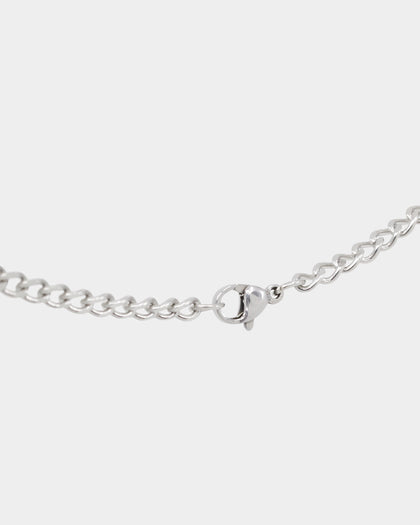 NXS Solid Cross Chain White Gold