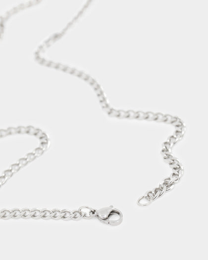 NXS Solid Cross Chain White Gold