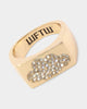 Wild For The Weekend Cloud Crystal Signet Ring (Medium) Gold