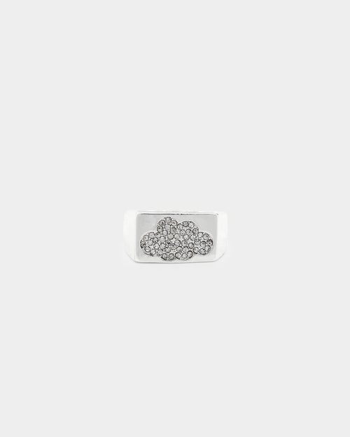 Wild For The Weekend Cloud Crystal Signet Ring (Large) Silver