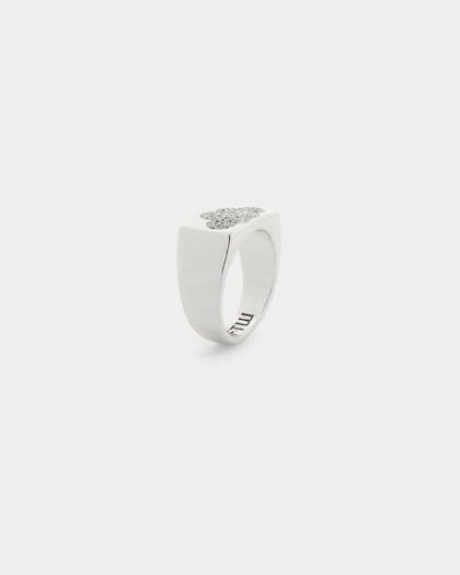 Wild For The Weekend Cloud Crystal Signet Ring (Large) Silver