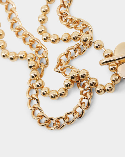 Wild For The Weekend Flower Necklace Gold