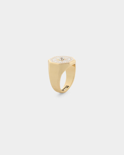 Wild For The Weekend Octagon Sun Signet Ring (Large) Gold