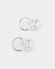 Wild For The Weekend Peace Drop Hoop Earrings Silver